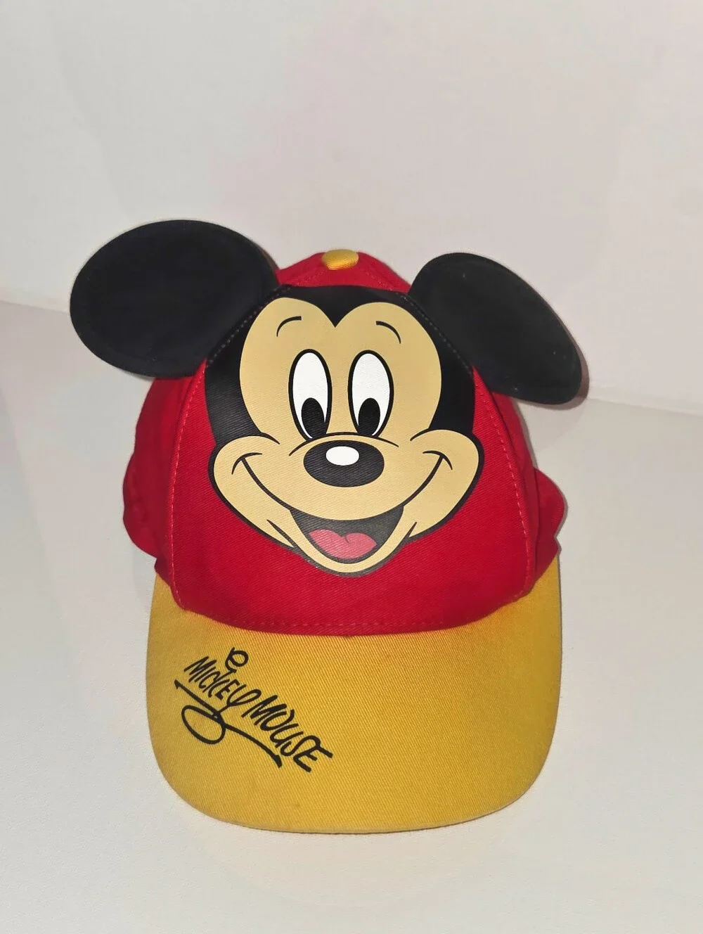 Disney Parks Mickey Mouse Ears Youth Snapback Hat Red Yellow Character Cap